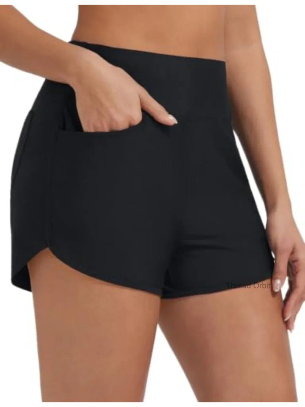 Women's High Waisted Swim Shorts with UPF 50+, Built-in Liner, 3" Inseam